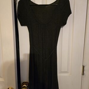 American City Wear Dark Charcoal Scoop-Neck Midi Dress